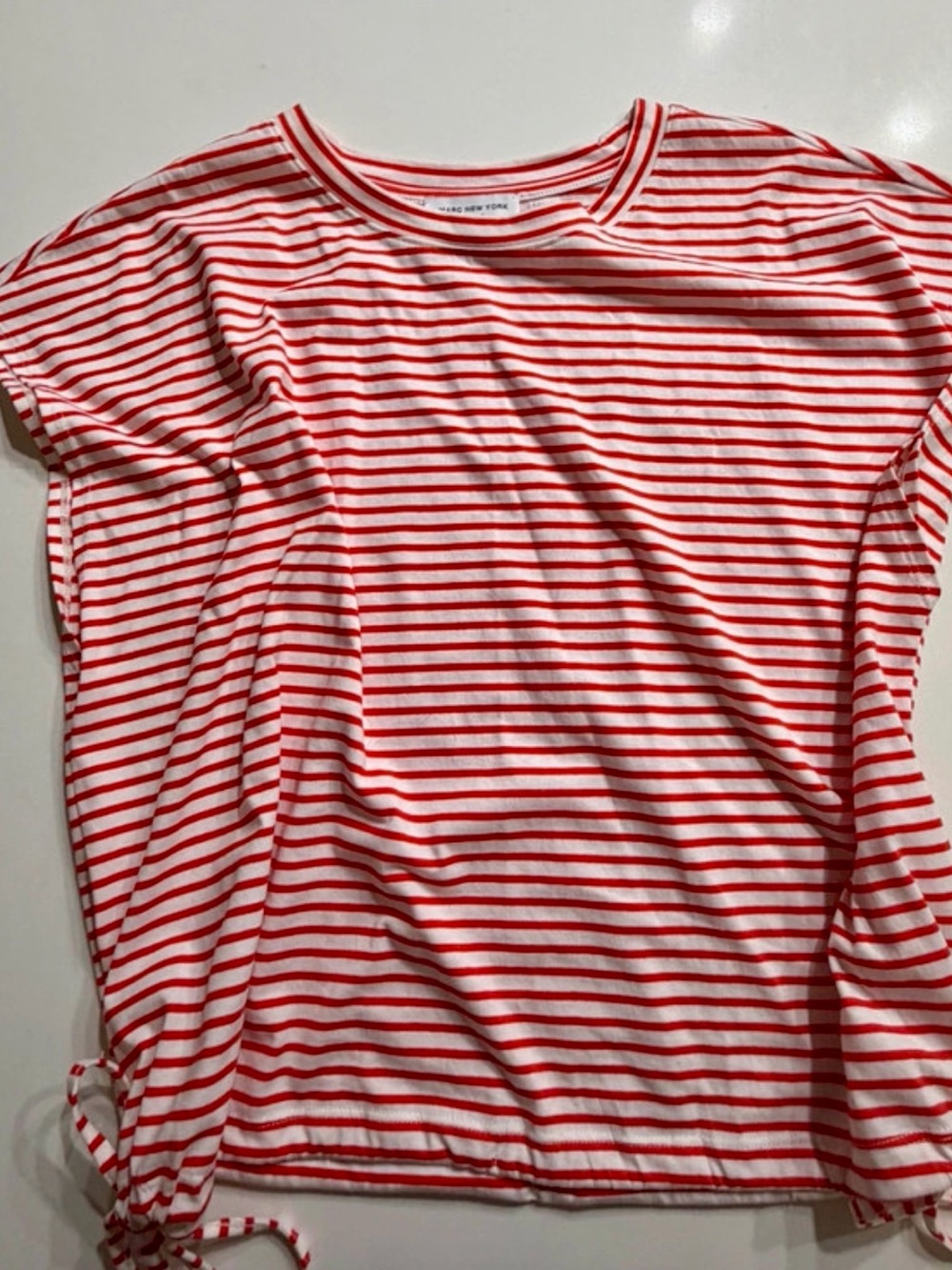 Marc New York Red and White Striped Maxi Skirt with Side Ties